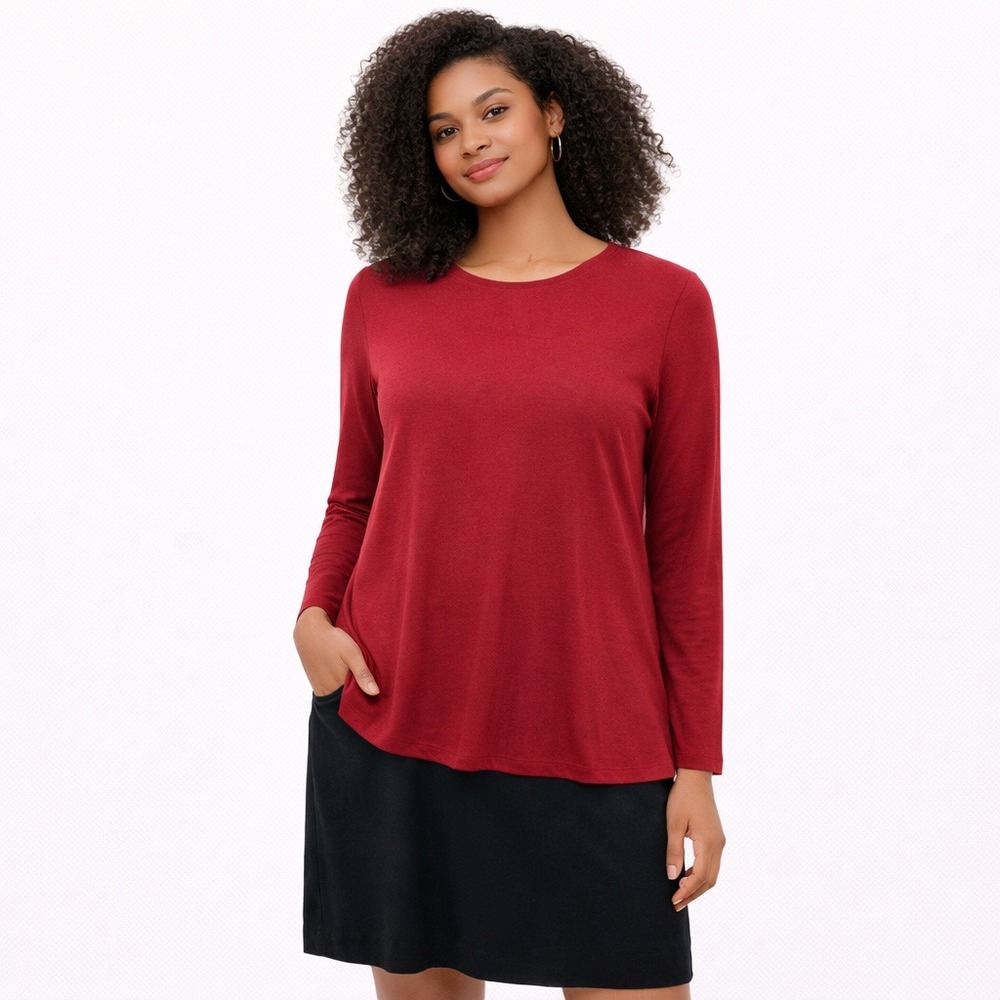 Eileen Fisher Women's Shirt Long Sleeve Viscose Blend Blouse‎ Petite